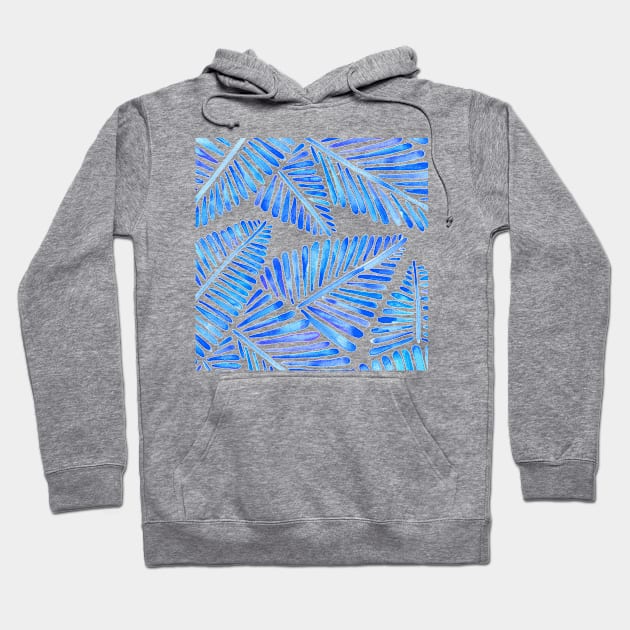 Blue Banana Leaves Hoodie by CatCoq